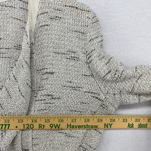 EILEEN FISHER Jacket S Tweed Blazer Cardigan Draped Open Front Off White - Picture 9 of 14